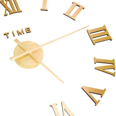 vidaXL 3D sienas pulkstenis, moderns dizains, zelta krāsa, 100 cm, XXL