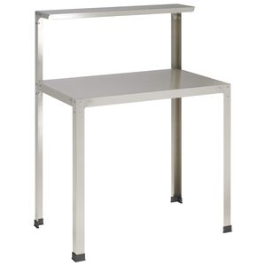 vidaXL Podu galds 100 x 50 x 104 cm Nerūsējo&scaron;s tērauds Sudraba