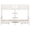 vidaXL divstāvu gulta, 80x200/120x200 cm, balta, priedes masīvkoks