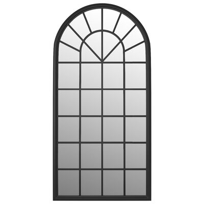 vidaXL dārza spogulis, melns, 90x45 cm, dzelzs, izmantošanai ārā