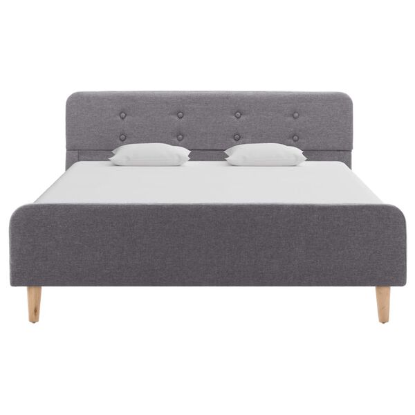 vidaXL gultas rāmis, gai&scaron;i pelēks audums, 120x200 cm