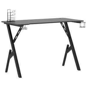 vidaXL datorspēļu galds, Y-formas kājas, melns, 110x60x75 cm