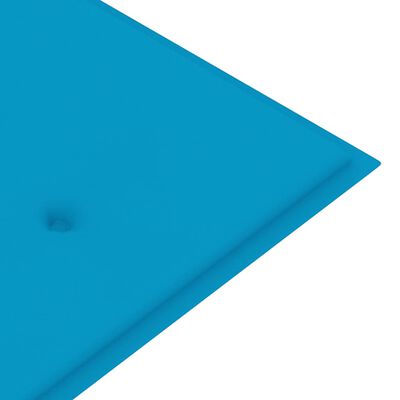 vidaXL sols ar zilu matraci, 150 cm, masīvs tīkkoks