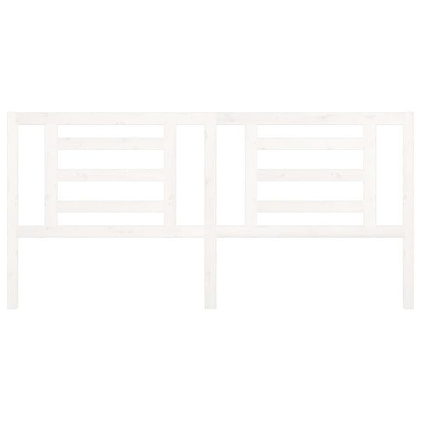 vidaXL gultas galvgalis, balts, 206x4x100 cm, priedes masīvkoks