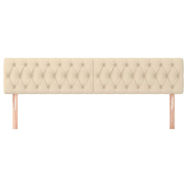 vidaXL gultas galvgaļi, krēmkrāsas, 200x7x78/88 cm, audums