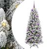 vidaXL Mākslīgā Ziemassvētku eglīte su 150 LED ar statīvu Balts 150 cm
