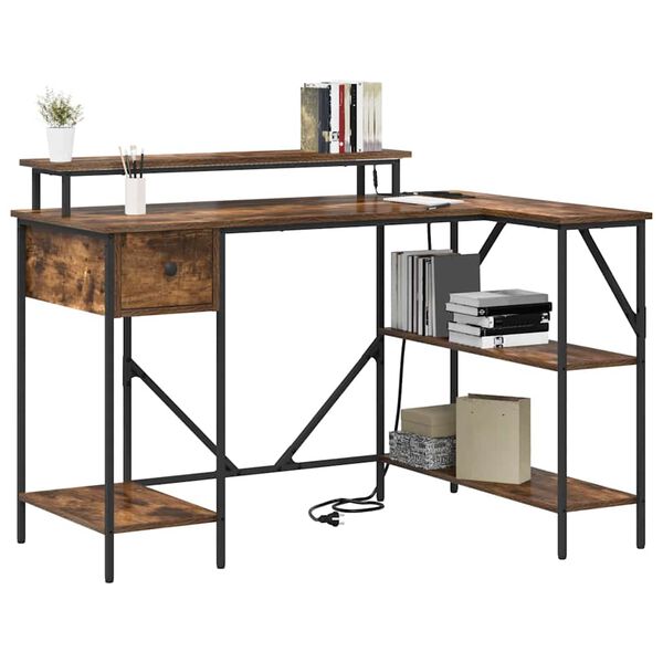 vidaXL Galds Dūmaka ozols 120 x 79 x 86,5 cm Inženierijas koks