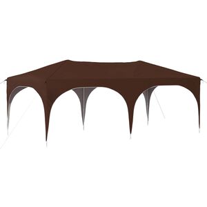 vidaXL Pop-up svinību teltis Brūna 575 x 288 x 245 cm Oksforda audums