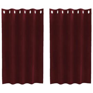 vidaXL Aptum&scaron;ojo&scaron;ie aizkari 2 pcs Vīna sarkans 140 x 140 cm Samts