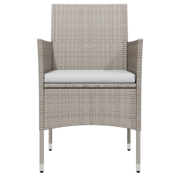 vidaXL 5-daļīgs dārza mēbeļu komplekts ar matračiem, bē&scaron;a ar melns