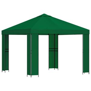 vidaXL Nojume 3 x 3 m Zaļa Poliesters un tērauds 190 gsm