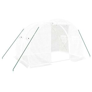 vidaXL siltumnīca ar tērauda rāmi, balta, 6 m&sup2;, 3x2x2 m