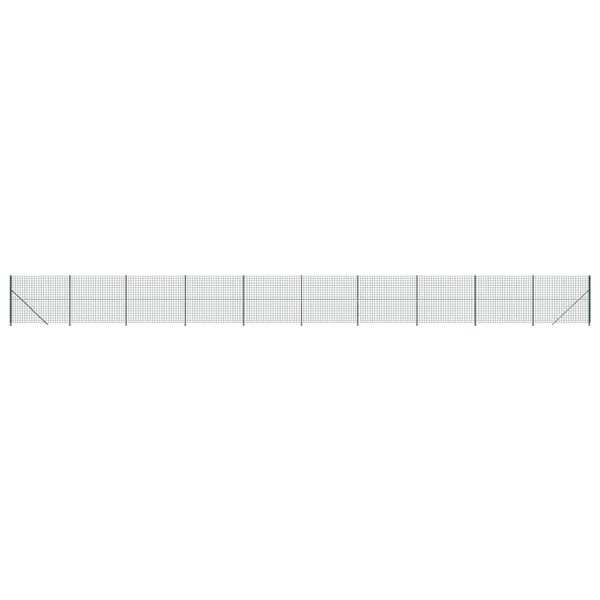 vidaXL stiepļu žogs ar atloku, 1,8x25 m, zaļ&scaron;