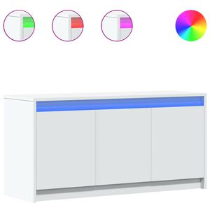 vidaXL TV skapītis ar LED, balts, 100x34x50 cm, inženierijas koks