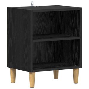 vidaXL Gultas skapis Melns ozolkoks 40 x 30 x 50 cm Inženierijas koks