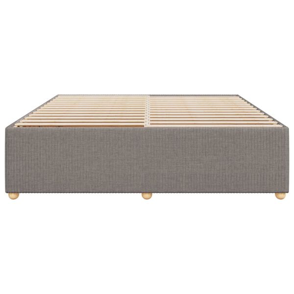 vidaXL gulta bez matrača, pelēkbrūns, 200x200 cm, audums