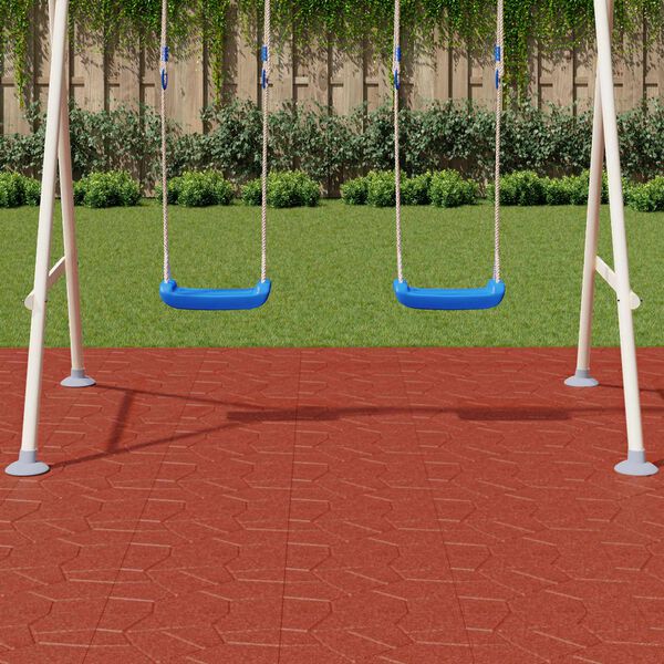 vidaXL Soļu Akmens 6 pcs Sarkana 40,5 x 40,5 x 2 cm Gumija