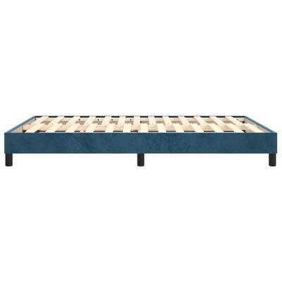 vidaXL gultas rāmis, tumši zils samts, 140x190 cm