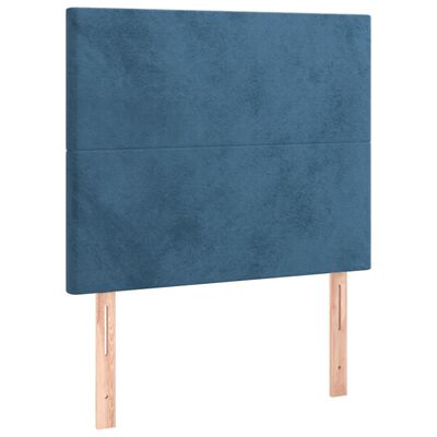 vidaXL gultas rāmis ar galvgali, tumši zils samts, 120x200 cm