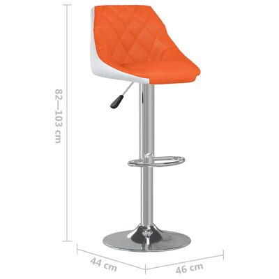 vidaXL bāra krēsli, 2 gab., oranža un balta mākslīgā āda