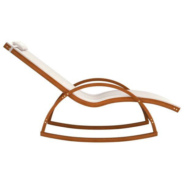 vidaXL šūpuļkrēsls, balts tekstilēns, papeles masīvkoks