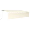 vidaXL izvelkama markīze ar žalūziju, LED, 6x3 m, manuāla, krēmkrāsas