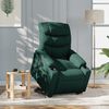vidaXL elektrisks atpūtas krēsls, paceļams/atgāžams, tumši zaļš audums