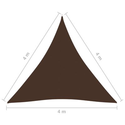 vidaXL saulessargs, 4x4x4 m, trijstūra, brūns oksforda audums