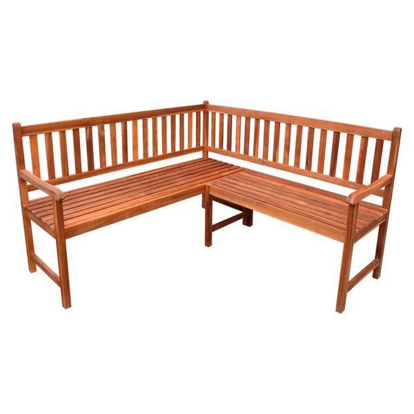 vidaXL dārza stūra sols ar matračiem, 150 cm, akācijas masīvkoks