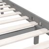 vidaXL gultas rāmis, pelēks, priedes masīvkoks, 150x200 cm, divvietīgs