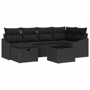 vidaXL Dīvānu komplekts ar spilvenu 7 pcs poliratāns