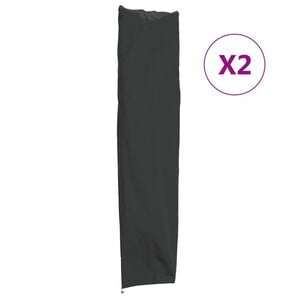 vidaXL dārza lietussarga pārvalki, 2 gab., melni, 240x57/57 cm, audums