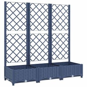 vidaXL dārza puķu kaste ar &scaron;paleru, zili pelēka, 120x40x121,5 cm, PP