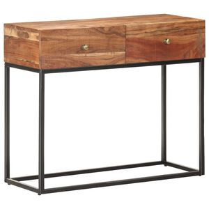 vidaXL konsoles galdiņ&scaron;, 90x35x75 cm, neapstrādāts akācijas koks