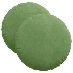 vidaXL Sēdvietas spilventiņi 2 pcs Gai&scaron;i zaļa &Oslash; 40 x 13 cm Samts