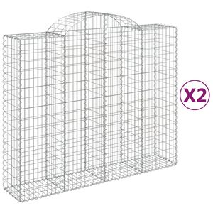 vidaXL arkveida gabiona grozi, 2 gb., 200x50x160/180cm, cinkota dzelzs
