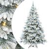 vidaXL Mākslīgā Ziemassvētku eglīte su 300 LED Balts 210 cm PE un PVC