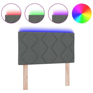 vidaXL Galvgalis ar LED sloksnes lukturiem Pelēka 80 cm audums