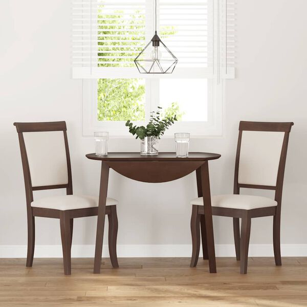 vidaXL Ēdamistabas krēsli ar spilveniem 2 gab. Brūna masīvkoka gumija