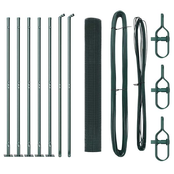 vidaXL Žoga āķis Zaļa 10 x 1,2 m (12 x 12 mm siets) Tērauds un PVC