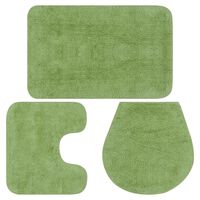 vidaXL vannasistabas paklāji, 3 gab., zaļš audums