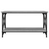 vidaXL kafijas galdiņ&scaron;, pelēks, 80x45x45 cm,inženierijas koks, dzelzs