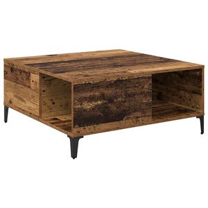 vidaXL Kafijas galdiņ&scaron; Vecs koks 80 x 80 x 36,5 cm Inženierijas koks