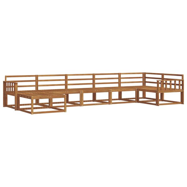 vidaXL Āra dīvānu komplekts 7 pcs Dabiska Cietā akācijas koks