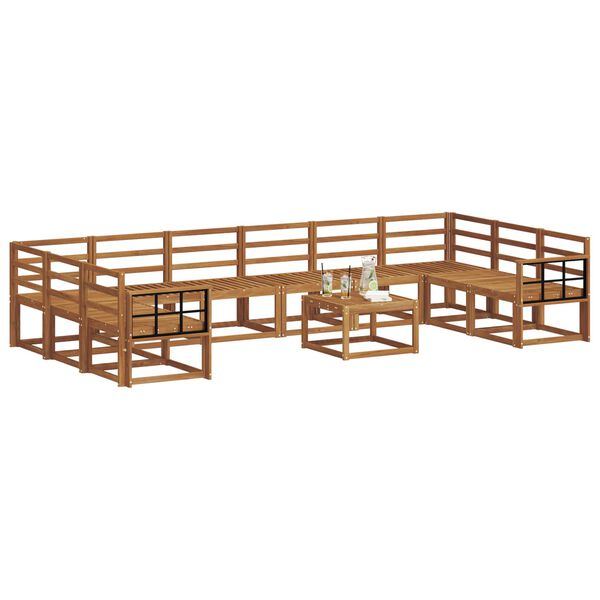 vidaXL Āra dīvānu komplekts 11 pcs Dabiska Cietā akācijas koks