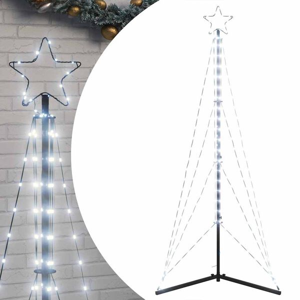 vidaXL LED Ziemassvētku eglīte 363 LED auksti balts 182 cm