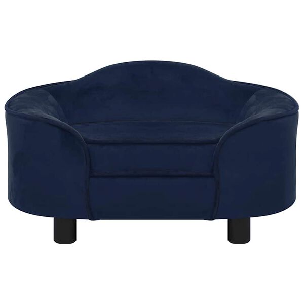 vidaXL suņu dīvāns, zils, 67x47x36 cm, plīšs