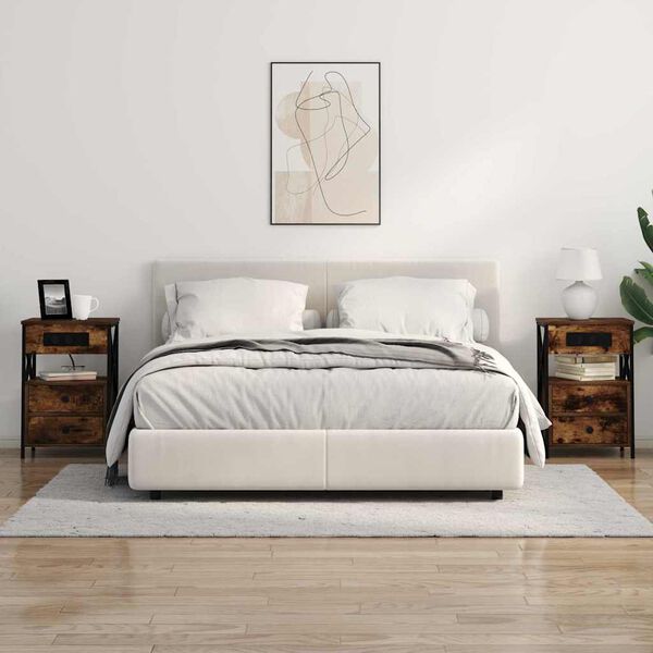 vidaXL Nakts skapītis Dūmaka ozols 40 x 31 x 60 cm Inženierijas koks