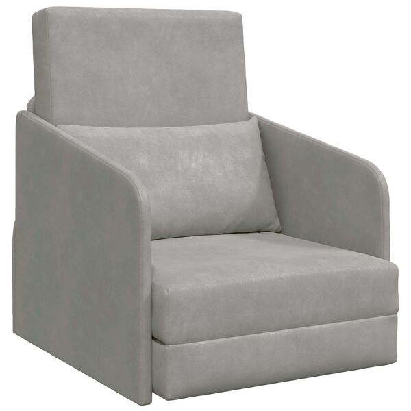 vidaXL Dīvāngulta Gai&scaron;i pelēks 65 x 80 x 83 cm Samts