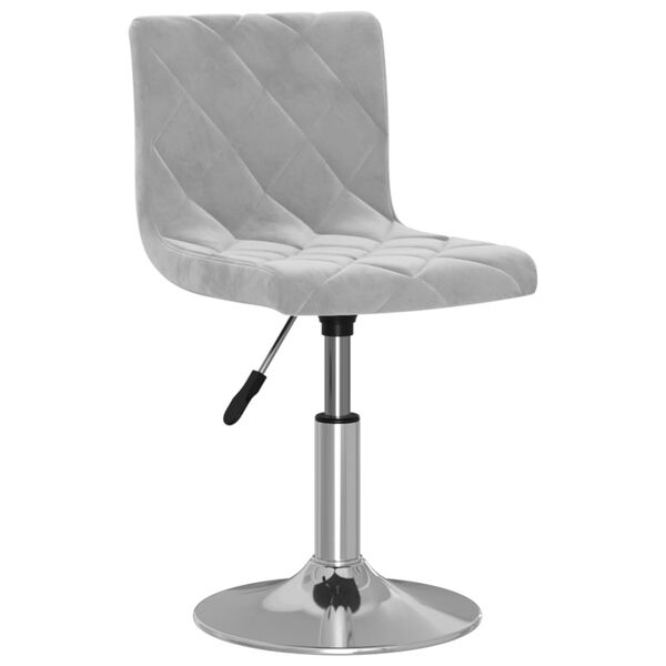 vidaXL grozāmi virtuves krēsli, 4 gab., gai&scaron;i pelēks samts